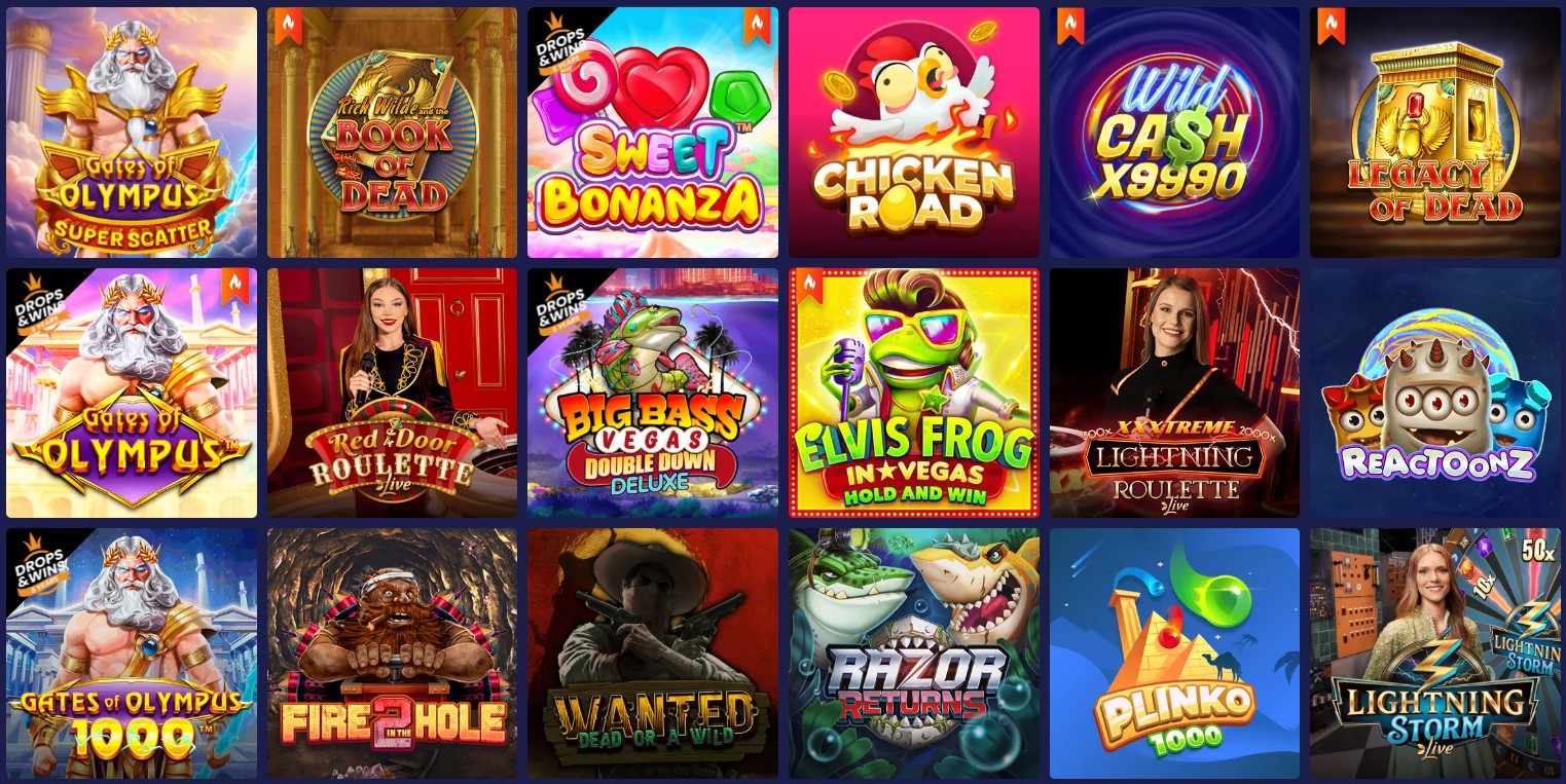 Selection of Games in the Casino ZOTABET